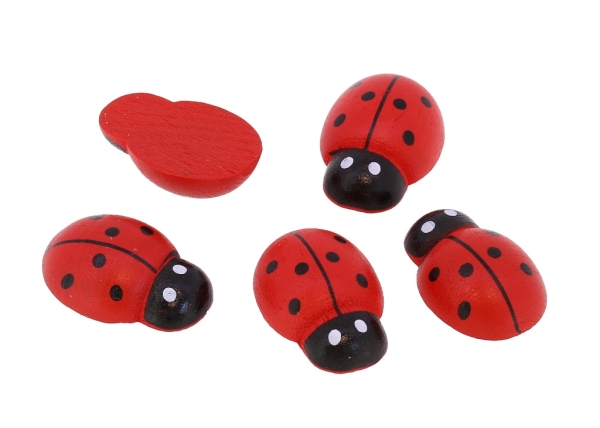 WOODEN LADYBUG FOR GLUING - 17x24x8mm RED - 175pcs.