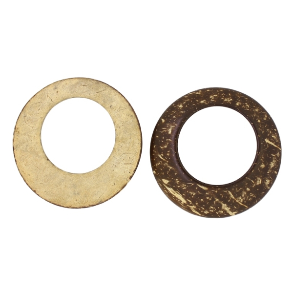 COCONUT BEADS - RING 03 ASYMMETRIC - 69x4 MM NATURAL - 25pcs.