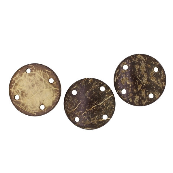 COCONUT BEADS - CIRCLE 08 BUTTON - 40x4 MM NATURAL - 40pcs.