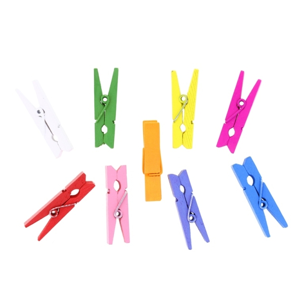 WOODEN FIGURES - CLOTHESPIN - 36x10x7mm - MIX - PACKAGE 200pcs.