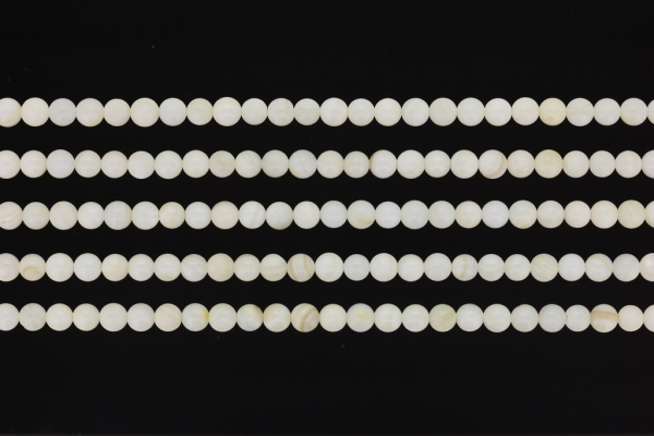 NATURAL STONE BEADS - MOTHER OF PEARL WHITE 5mm - PACKAGE (5x80pcs.) Hole-0.8mm