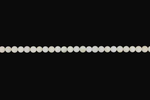 NATURAL STONE BEADS - MOTHER OF PEARL WHITE 5mm - STRING (80pcs.) Hole-0.8mm