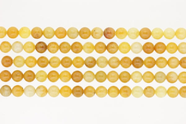 NATURAL STONE BEADS - AVENTURINE YELLOW - 8mm - PACKAGE (5x48pcs.) Hole-1.6mm