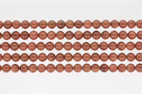 NATURAL STONE BEADS - AVENTURINE BROWN - 8mm - PACKAGE (5x48pcs.) Hole-1.6mm