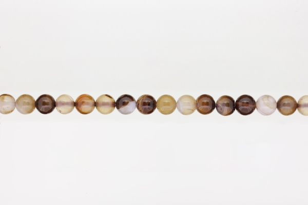 NATURAL STONE BEADS - AGATE BROWN - 8mm - STRING (48pcs.) Hole-1.6mm