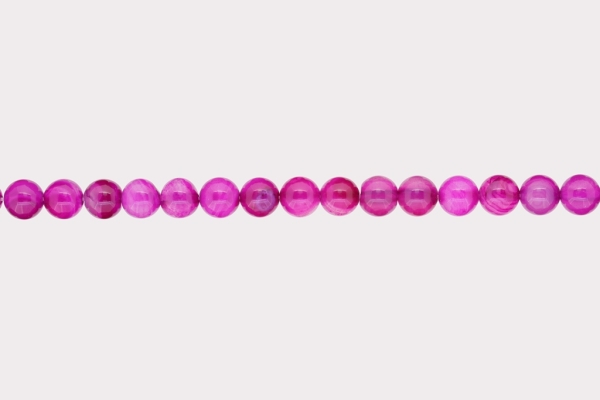 NATURAL STONE BEADS - AGATE PINK - 8mm - STRING (48pcs.) Hole-1.6mm