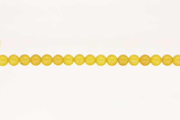 NATURAL STONE BEADS - QUARTZ YELLOW - 8mm - STRING (48pcs.) Hole-1.6mm