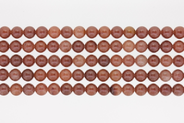 NATURAL STONE BEADS - QUARTZ BROWN - 8mm - PACKAGE (5x48pcs.) Hole-1.6mm