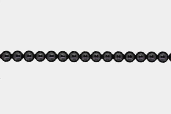 NATURAL STONE BEADS - ONYX BLACK - 8mm - STRING (48pcs.) Hole-1.6mm