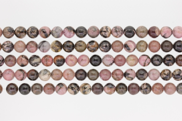 NATURAL STONE BEADS - JASPER PINK - 8mm - PACKAGE (5x48pcs.) Hole-1.6mm