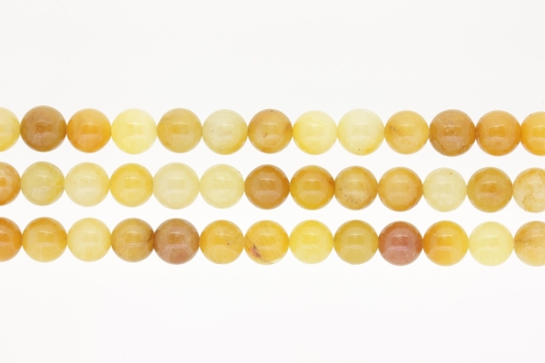 NATURAL STONE BEADS - AVENTURINE YELLOW - 10mm - PACKAGE (3x38pcs.) Hole-1.8mm