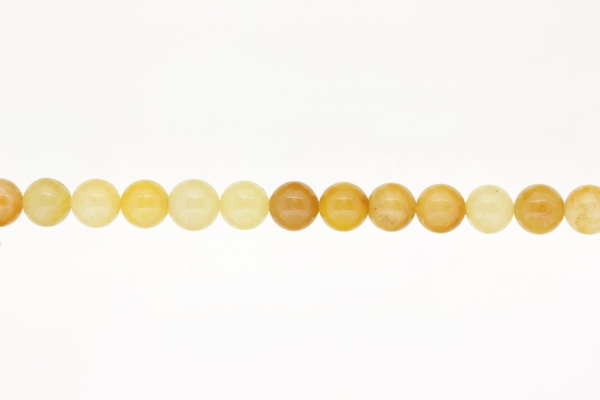 NATURAL STONE BEADS - AVENTURINE YELLOW - 10mm - STRING (38pcs.) Hole-1.8mm