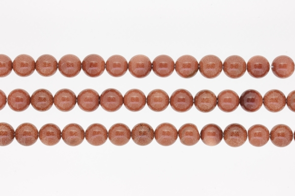 NATURAL STONE BEADS - AVENTURINE BROWN - 10mm - PACKAGE (3x38pcs.) Hole-1.8mm