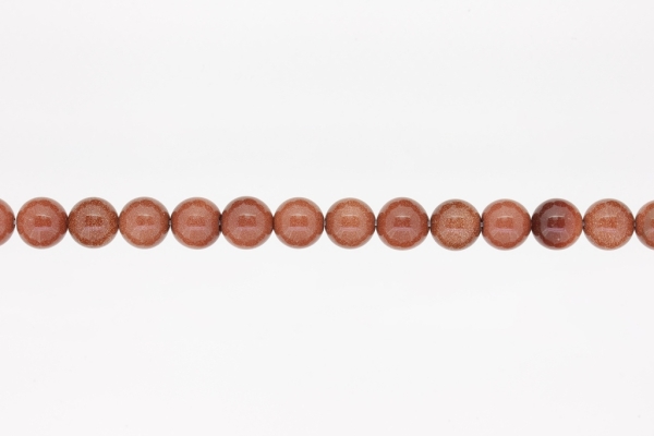 NATURAL STONE BEADS - AVENTURINE BROWN - 10mm - STRING (38pcs.) Hole-1.8mm