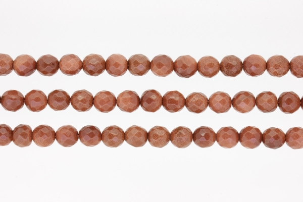 NATURAL STONE BEADS - AVENTURINE BROWN FACETED - 10mm - PACKAGE (3x38pcs.) Hole-1.8mm