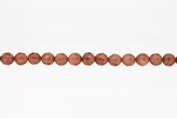 NATURAL STONE BEADS - AVENTURINE BROWN FACETED - 10mm - STRING (38pcs.) Hole-1.8mm