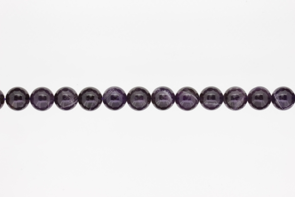 NATURAL STONE BEADS - AMETHYST - 10mm - STRING (38pcs.) Hole-1.8mm