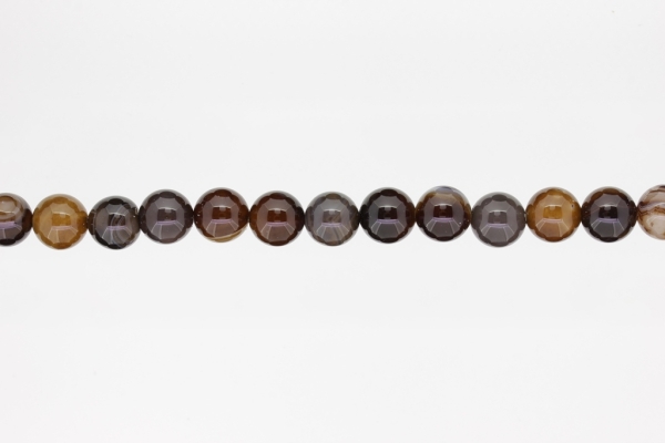 NATURAL STONE BEADS - AGATE BROWN - 10mm - STRING (38pcs.) Hole-1.8mm