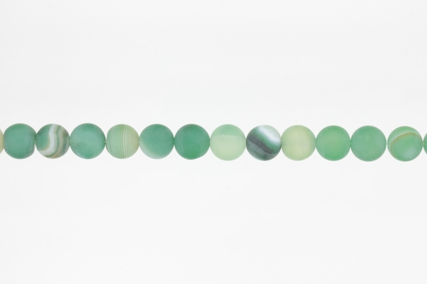 NATURAL STONE BEADS - AGATE MATTED GREEN - 10mm - STRING (38pcs.) Hole-1.8mm