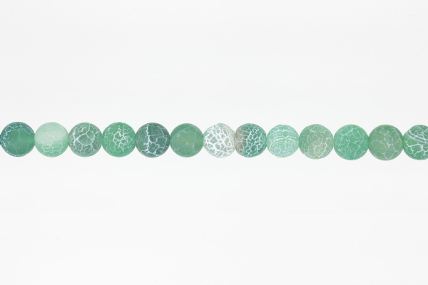 NATURAL STONE BEADS - AGATE CRACKED GREEN - 10mm - STRING (38pcs.) Hole-1.8mm