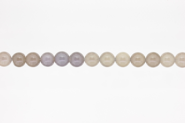 NATURAL STONE BEADS - AGATE GRAY - 10mm - STRING (38pcs.) Hole-1.8mm