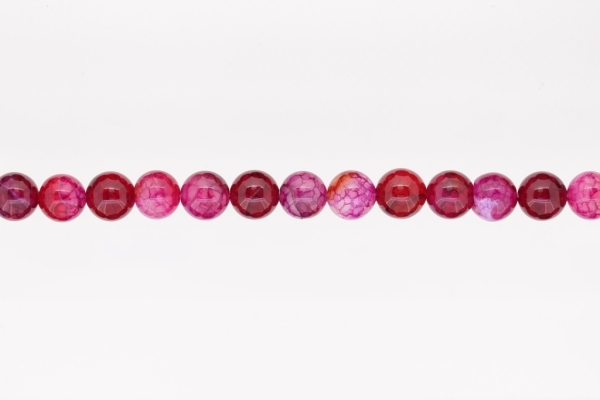 NATURAL STONE BEADS - DRAGON VEINS RED - 10mm - STRING (38pcs.) Hole-1.8mm