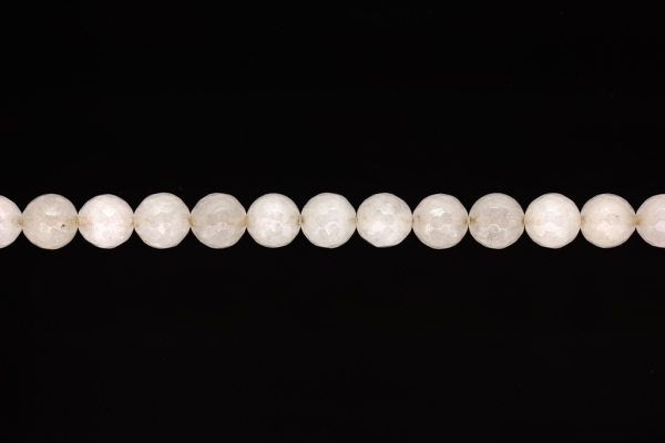 NATURAL STONE BEADS - QUARTZ WHITE FACETED - 10mm - STRING (38pcs.) Hole-1.8mm