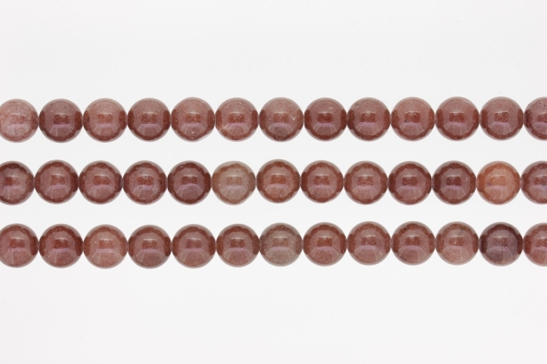 NATURAL STONE BEADS - QUARTZ BROWN - 10mm - PACKAGE (3x38pcs.) Hole-1.8mm