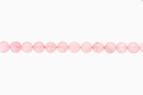 NATURAL STONE BEADS - QUARTZ PINK FACETED - 10mm - STRING (38pcs.) Hole-1.2mm