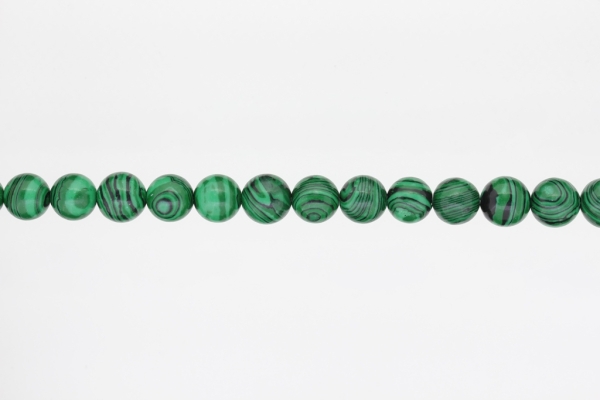 NATURAL STONE BEADS - MALACHITE - 10mm - STRING (38pcs.) Hole-1.8mm