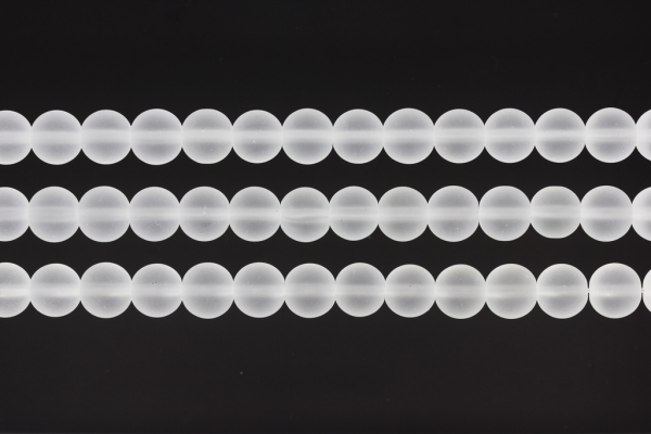 NATURAL STONE BEADS - QUARTZ SYNTHETIC TRANSPARENT MATTE - 10mm - PACKAGE (3x38pcs.) Hole-1.8mm