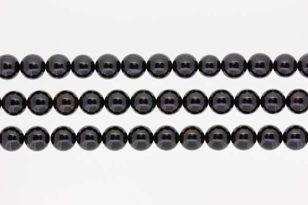 NATURAL STONE BEADS - ONYX BLACK - 10mm - PACKAGE (3x38pcs.) Hole-1.8mm