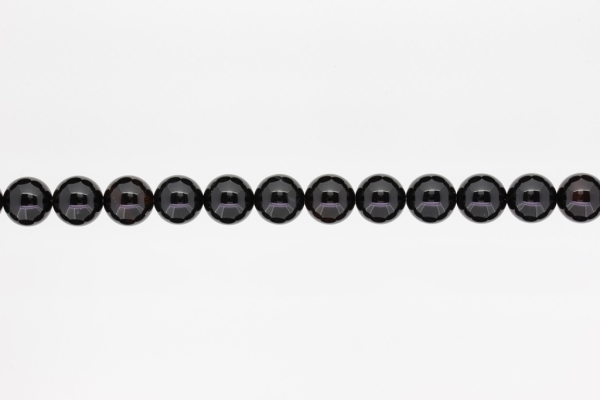 NATURAL STONE BEADS - ONYX BLACK - 10mm - STRING (38pcs.) Hole-1.8mm