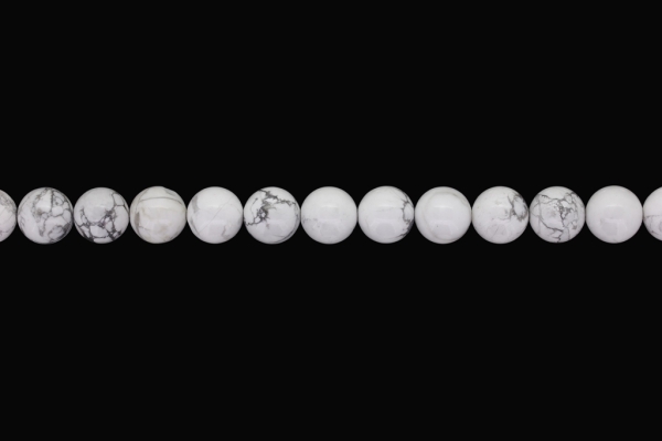 NATURAL STONE BEADS - HOWLITE - 10mm - STRING (38pcs.) Hole-1.8mm