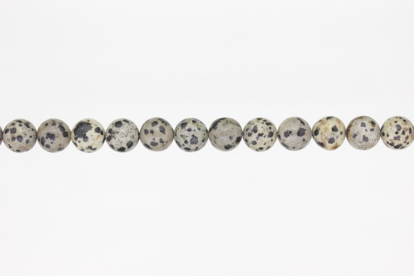 NATURAL STONE BEADS - JASPER DALMATIAN - 10mm - STRING (39pcs.) Hole-1.8mm