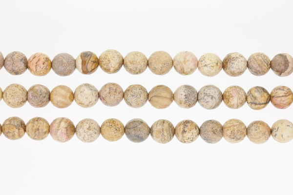 NATURAL STONE BEADS - JASPER FACETED - 10mm - PACKAGE (3x38pcs.) Hole-1.8mm