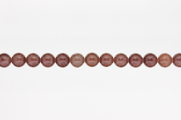 NATURAL STONE BEADS - QUARTZ BROWN - 10mm - STRING (38pcs.) Hole-1.8mm