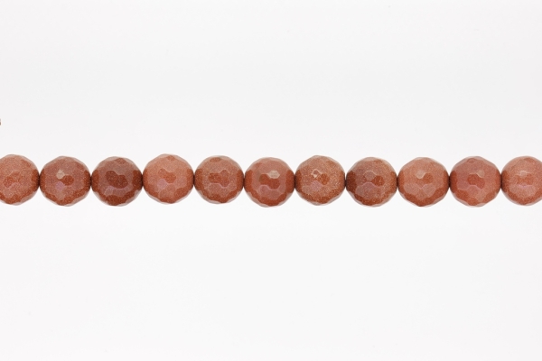 NATURAL STONE BEADS - AVENTURINE BROWN FACETED - 12mm - STRING (32pcs.) Hole-2.0mm