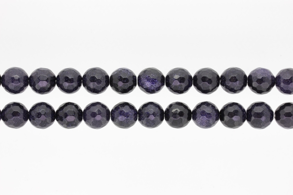 NATURAL STONE BEADS - AVENTURINE DARK FACETED - 12mm - PACKAGE (2x32pcs.) Hole-2.0mm