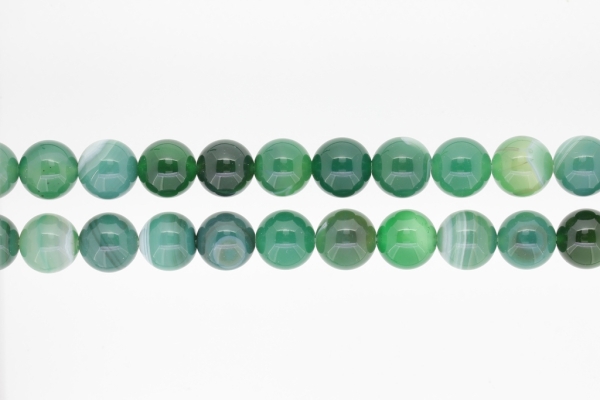 NATURAL STONE BEADS - AGATE GREEN - 12mm - PACKAGE (2x32pcs.) Hole-2.0mm