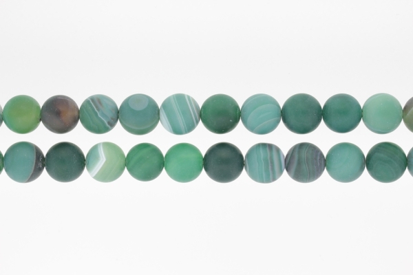 NATURAL STONE BEADS - AGATE MATTED GREEN - 12mm - PACKAGE (2x32pcs.) Hole-2.0mm