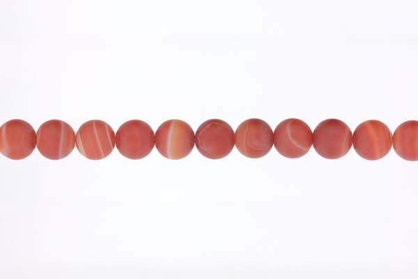 NATURAL STONE BEADS - AGATE MATTED CARNEOL - 12mm - STRING (32pcs.) Hole-2.0mm