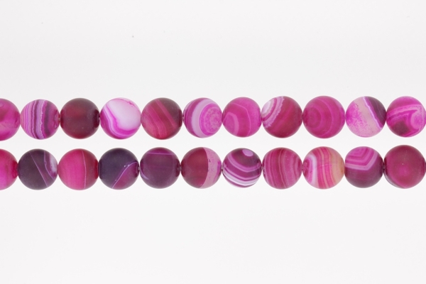 NATURAL STONE BEADS - AGATE MATTED CYCLAMEN - 12mm - PACKAGE (2x32pcs.) Hole-2.0mm