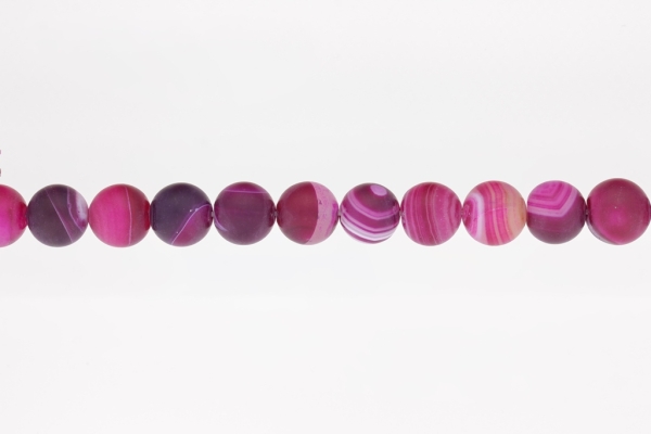 NATURAL STONE BEADS - AGATE MATTED CYCLAMEN - 12mm - STRING (32pcs.) Hole-2.0mm