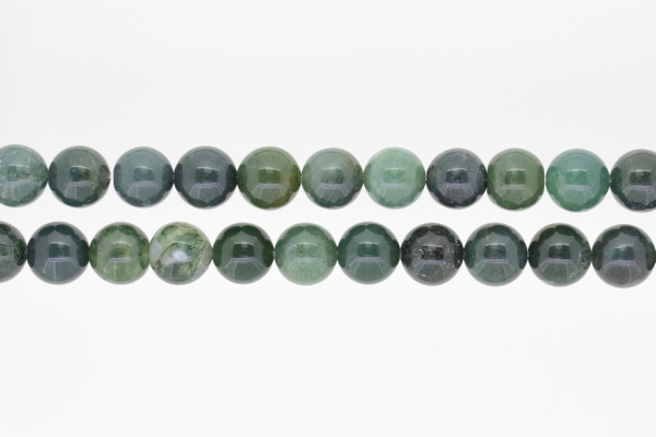 NATURAL STONE BEADS - AGATE MOSS - 12mm - PACKAGE (2x32pcs.) Hole-2.0mm