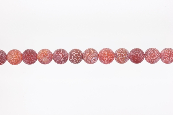 NATURAL STONE BEADS - AGATE CRACKED CARNEOL - 12mm - STRING (32pcs.) Hole-2.0mm