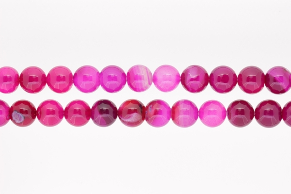 NATURAL STONE BEADS - AGATE PINK - 12mm - PACKAGE (2x32pcs.) Hole-2.0mm