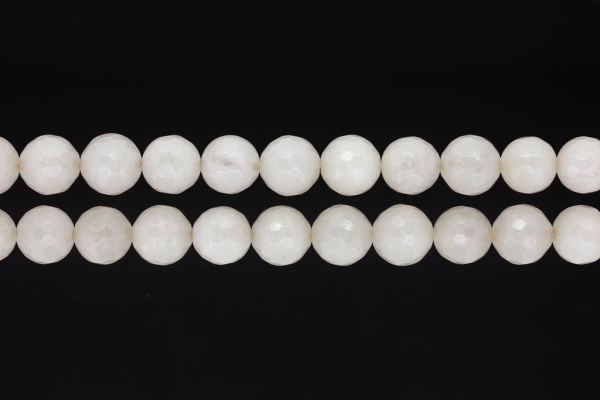 NATURAL STONE BEADS - QUARTZ WHITE FACETED - 12mm - PACKAGE (2x32pcs.) Hole-2.0mm