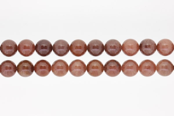 NATURAL STONE BEADS - QUARTZ BROWN - 12mm - PACKAGE (2x32pcs.) Hole-2.0mm