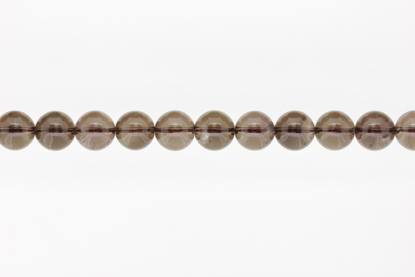 NATURAL STONE BEADS - QUARTZ SMOKED - 12mm - STRING (32pcs.) Hole-2.0mm